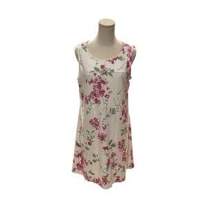 Ronni Nicole Ivory and Pink Floral Sleeveless Tank Dress Women’s Size Large